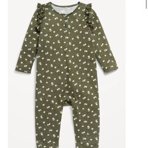 Set of 2 - Printed Ruffle-Trim Jumpsuits for Baby